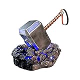 Swords and more Thor Hammer mit Led Base, Edelstahl mit LED Basis aus Harz,...