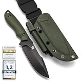 Wolfgangs Outdoor-Messer AMBULO mit Kydex Holster - Edles Jagdmesser aus einem Stück D2...