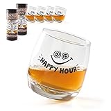 CULT at home Whisky Gläser Trinkgläser Happy Hour - Füllmenge ca 200 ml Höhe 8,5 cm Ø...