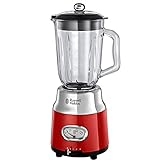 Russell Hobbs Glas-Standmixer Retro rot,Retro-Anzeige, 20.000 U/min, 1.1...