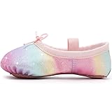 Mädchen Ballettschuhe Ballettschläppchen Glitter Ballett Tanzschuhe Leder Tanz...