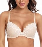 Lemorosy Damen Blumen Spitze Schalen Bügel BH Push Up Gepolstert...