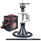 Amy Deluxe Travel-Shisha Alu Mini Bag, 45 cm, Wasserpfeife mit Transport-Tasche,...