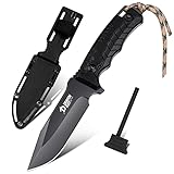 DRAGON RIOT Outdoor Messer Survival, Bushcraft Messer Full Tang, Survival Messer...