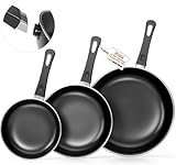 Pfannenset Set, 20cm+25cm+30cm Bratpfanne Skillet 3-teiliges Set, Omelettpfanne...