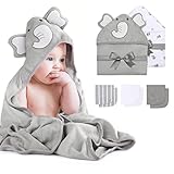 momcozy Baby Bath Towel Set, 8-Piece , 2 x Hooded Towels 76 x 76 cm and 6 x washcloths 24...