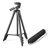 Kamera Handy Stativ, 140cm Tragbares Camera Tripod, Aluminium Dreibein Stativ,...