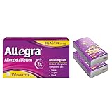 Allegra Allergietabletten 100 St. mit 2 x Allegra Taschentücher– Antihistaminikum -...