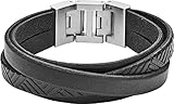 Fossil Herren-Wickelarmband Leder schwarz, JF04343040