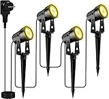 Totofac Gartenbeleuchtung LED, COB im Freien IP65 Wasserdichter Gartenleuchte, Warmweiß...