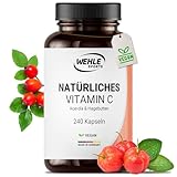 Natürliches Vitamin C Hochdosiert - 240 Vegane Kapseln 4 Monatsvorrat Acerola-Extrakt Und...