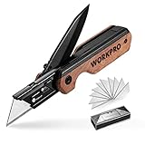 WORKPRO 2-IN-1 Taschenmesser klappbares Universalmesser, Klappmesser aus Aluminium,...