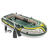 Intex Seahawk 3, 3-Person Inflatable Boat Set With Aluminum Oars and High Output...