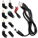 RUNCCI-YUN Universal USB auf DC 5V Stecker Kabel,9 in 1 USB A auf Hohlstecker,DC...