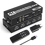 HDMI Matrix 3x2 - Tendak 4K@60Hz HDMI Switch Matrix 3 In 2 Out HDMI Umschalter + Optisch...