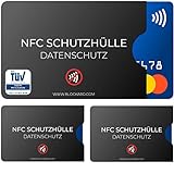BLOCKARD TÜV geprüfte NFC Schutzhülle (3 Stück) aus Kunststoff für Kreditkarte...