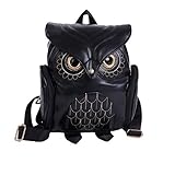 YUHUAWYH Damen PU Leder Rucksack Mädchen Freizeit Cartoon Eule Daypack Tasche...