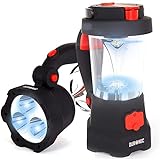 Duronic Hurricane Lampe | Campinglampe mit 3 LED Taschenlampe | 10 LED Laterne mit Dynamo...