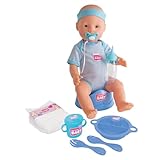 Simba 105030044 - New Born Baby Puppen-Junge, Vollvinylpuppe mit Schlafaugen, Trink- und...