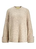 JACK & JONES Damen JXELLINORA Crew Neck Knit Strickpullover, Cloud Dancer, S