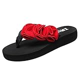 Jabidoos Hausschuhe Blume Fashion-Keile Flip Sommer Beach Zehen Flops Frauen-Clip mit...