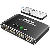 HDMI Switch HDMI Splitter, Automatisch 4K Aluminium HDMI Switch 3 in 1 Out UHD HDMI...