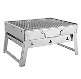 43 x 29 x 23 cm, Picknick-Grill, Holzkohlegrill, für Grill, Verstärker, Edelstahl,...