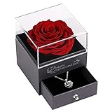 Echte Rose mit Ich Liebe Dich Halskette in 100 Sprachen Geschenke für ihre Mutter Frauen...