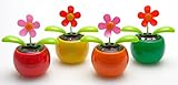 LED-Highlights 4er Set Solar Wackelblumen Solar Wackelblume Solarblume...