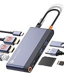 NOVOO USB C Docking Station 4K@60Hz Dual HDMI 8-in-1 USB C Hub Adapter mit Dual HDMI,PD...