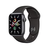 Apple Watch SE (GPS, 40MM) Aluminiumgehäuse Space Grau Schwarz Sportarmband...