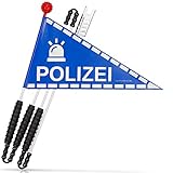 Karl Drais ® Fahrradwimpel Polizei | Fahrradfahne für Kinder Fahrrad Zubehör...