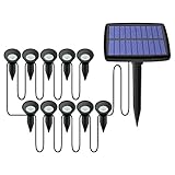 SH-RuiDu Solar-Bodenleuchten mit 10 LEDs, solarbetrieben, für Garten, Rasen, Gehweg,...