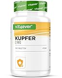 Kupfer - 365 Tabletten mit jeweils 2 mg - 1 Jahresvorrat - Laborgeprüft - Hohe...