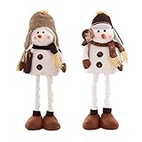 CCJW 2ps Dehnbare Weihnachten Plüsch Schneemann Figur Teleskop Puppe mit Schal...