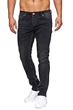 Tazzio Jeans Herren Slim Fit Stretch Jeanshose Hose Denim 16533 (36/32, Schwarz)