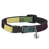 Buckle-Down Katzenhalsband, Breakaway-Halsband mit Glöckchen, Summer Essentials Color...