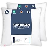 Blumtal Kopfkissen 80x80 cm 2er Set - Nackenkissen mit anpassbarer Füllung - 100%...