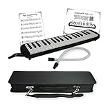 Tuyama® TMD-137 Melodica - mit Mundstück, Mundschlauch & Koffer - Grifftabelle...