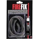 FIREFIX 2046 Keramikkordel ø 12mm, grau I 2m Dichtschnur für Kaminofen I Rundkordel I...