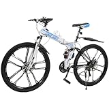 Quiltern Faltrad Mountainbike 26 Zoll Klappfahrrad 21-Gang Mountainbike Unisex Erwachsene...