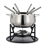 Oak & Steel 10-Teiliges Premium Edelstahl Fondue für 6 Personen - Elegantes...