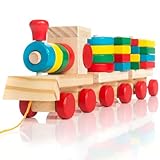 all Kids United® Holz-Eisenbahn Spielzeug-Eisenbahn aus Holz; Kinderspielzeug...