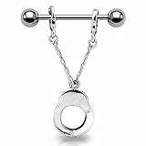 Autiga Brustwarzen Piercing Handschellen Nippelpiercing Brustpiercing Straight...