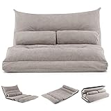 RELAX4LIFE Bodensofa Klappbar, Schlafsofa 3 in 1, Schlafsessel mit 42-stufig Verstellbarer...