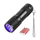 LE LED UV Schwarzlicht Taschenlampe mit 9 LEDs, mini UV Lampe Ultraviolettes Licht mit...