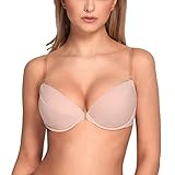 VIVISENCE Eve 1012 Push-Up BH Dame Transparent Rückenfrei Abnehmbar Musterlos EU,...