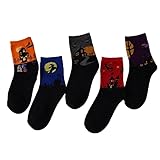 Halloween Socken Damen, Halloween Socken Herren , 5 Paare Kürbis Bunte Socken, Halloween...