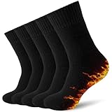 MOSOTECH Thermosocken Herren, 5 Paar Dicke Warme Socken Herren, Atmungsaktiv Schwarz...