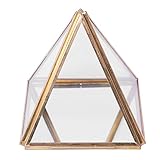 Tlily Box aus Glas, dekorativ, geometrisch, goldfarben, Pyramide aus Glas, geometrisch,...